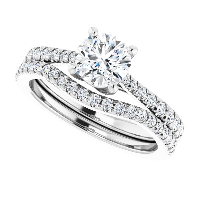 1.02 Round Diamond GH/VS2+ Trellis Sidestone Engagement Ring in 14KW | AllComponents_View5 1.02 Round Diamond GH/VS2+ Trellis Sidestone Engagement Ring in 14KW | AllComponents_View5