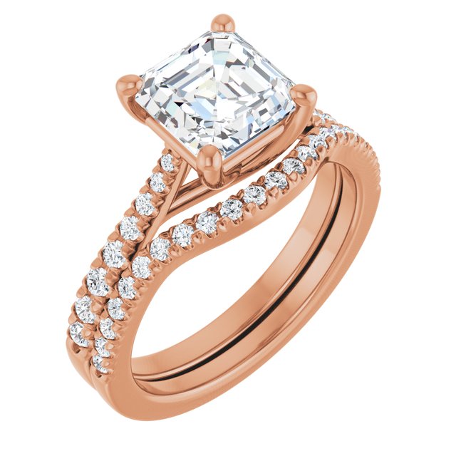 2.22 Asscher Diamond EF/VS1+ Trellis Sidestone Engagement Ring in 18KR | AllComponents_ViewA 2.22 Asscher Diamond EF/VS1+ Trellis Sidestone Engagement Ring in 18KR | AllComponents_ViewA