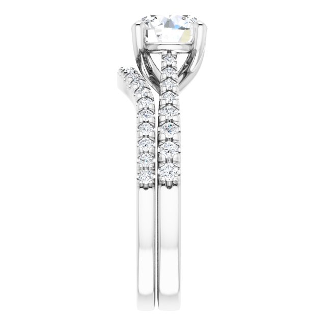 1.42 Round Lab-Grown GH/VS2+ Trellis Sidestone Engagement Ring in 14KW | AllComponents_ViewE 1.42 Round Lab-Grown GH/VS2+ Trellis Sidestone Engagement Ring in 14KW | AllComponents_ViewE