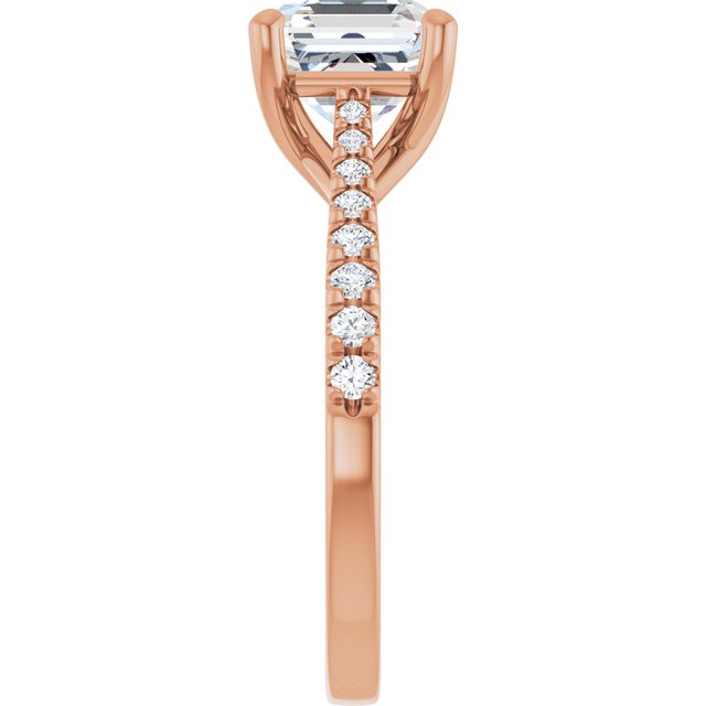 2.22 Asscher Diamond EF/VS1+ Trellis Sidestone Engagement Ring in 18KR | ViewE 2.22 Asscher Diamond EF/VS1+ Trellis Sidestone Engagement Ring in 18KR | ViewE