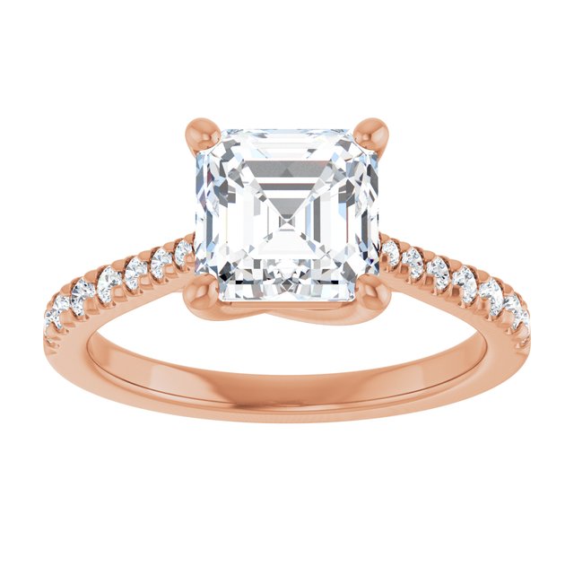 2.22 Asscher Diamond EF/VS1+ Trellis Sidestone Engagement Ring in 18KR | ViewS 2.22 Asscher Diamond EF/VS1+ Trellis Sidestone Engagement Ring in 18KR | ViewS
