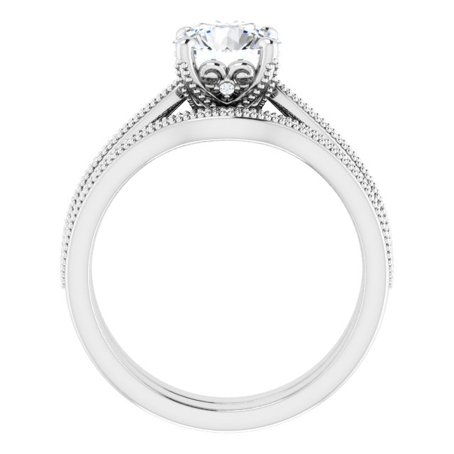 1.36 Round Lab-Grown GH/VS2+ Milgrain Vintage Engagement Ring in PLAT | AllComponents_ViewB_4 1.36 Round Lab-Grown GH/VS2+ Milgrain Vintage Engagement Ring in PLAT | AllComponents_ViewB_4
