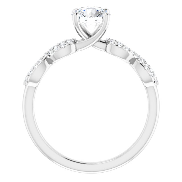 0.99 Round Lab-Grown GH/VS2+ Trellis Sidestone Engagement Ring in 14KW | ViewB_4
