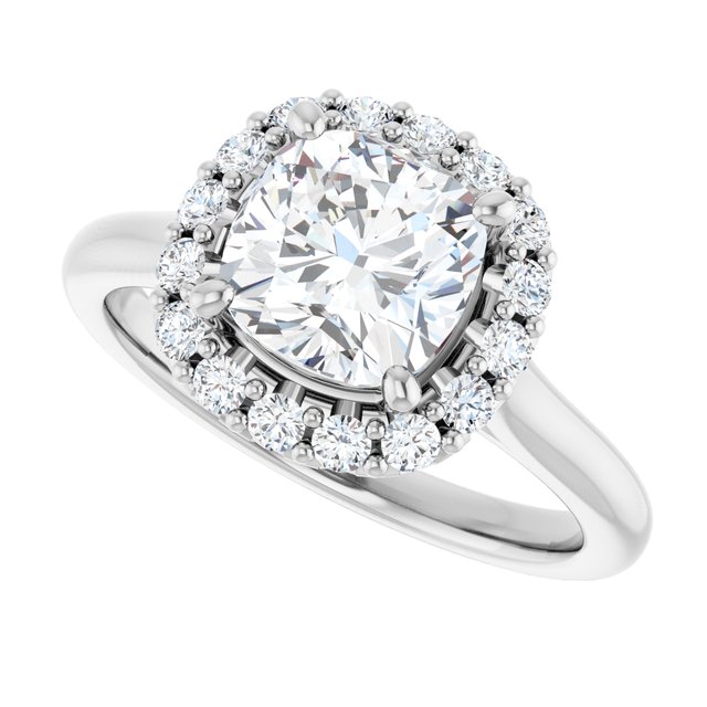 2.02 Tcw Cushion Lab-Grown GH/VS2+ Suspended Halo Engagement Ring in 14KW | View5 2.02 Tcw Cushion Lab-Grown GH/VS2+ Suspended Halo Engagement Ring in 14KW | View5