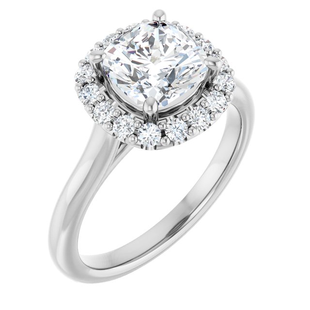 2.02 Tcw Cushion Lab-Grown GH/VS2+ Suspended Halo Engagement Ring in 14KW | ViewA 2.02 Tcw Cushion Lab-Grown GH/VS2+ Suspended Halo Engagement Ring in 14KW | ViewA