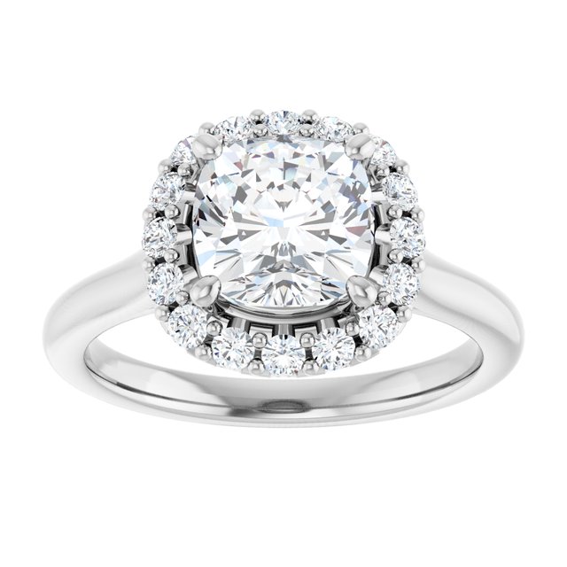 2.02 Tcw Cushion Lab-Grown GH/VS2+ Suspended Halo Engagement Ring in 14KW | ViewS 2.02 Tcw Cushion Lab-Grown GH/VS2+ Suspended Halo Engagement Ring in 14KW | ViewS