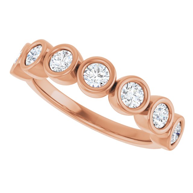 Classic 0.70 Round Moissanite DEF/VVS Anniversary Ring in 14KR | View5 Classic 0.70 Round Moissanite DEF/VVS Anniversary Ring in 14KR | View5