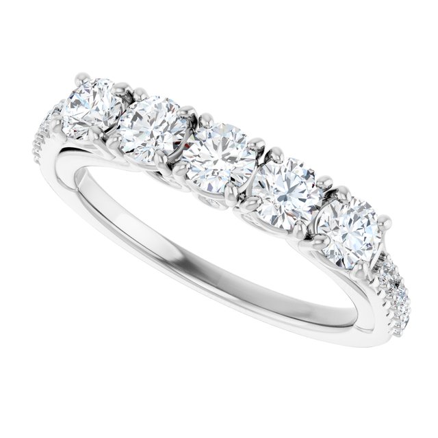 Sculptural 0.97 Round Lab-Grown GH/VS2+ Anniversary Ring in PLAT | View5 Sculptural 0.97 Round Lab-Grown GH/VS2+ Anniversary Ring in PLAT | View5
