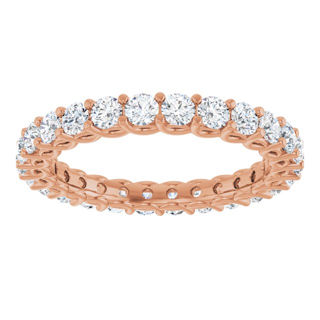 Modern 1.56 tcw Round Moissanite DEF/VVS Eternity Ring in 14KR | ViewS Modern 1.56 tcw Round Moissanite DEF/VVS Eternity Ring in 14KR | ViewS