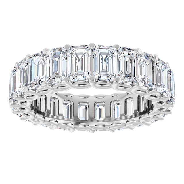 Modern 5.94 tcw Emerald Moissanite DEF/VVS Eternity Ring in 14KW | ViewS Modern 5.94 tcw Emerald Moissanite DEF/VVS Eternity Ring in 14KW | ViewS