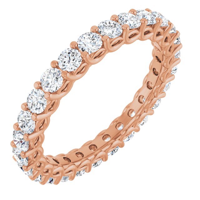 Modern 1.56 tcw Round Moissanite DEF/VVS Eternity Ring in 14KR | ViewA Modern 1.56 tcw Round Moissanite DEF/VVS Eternity Ring in 14KR | ViewA