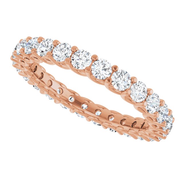 Modern 1.56 tcw Round Moissanite DEF/VVS Eternity Ring in 14KR | View5 Modern 1.56 tcw Round Moissanite DEF/VVS Eternity Ring in 14KR | View5