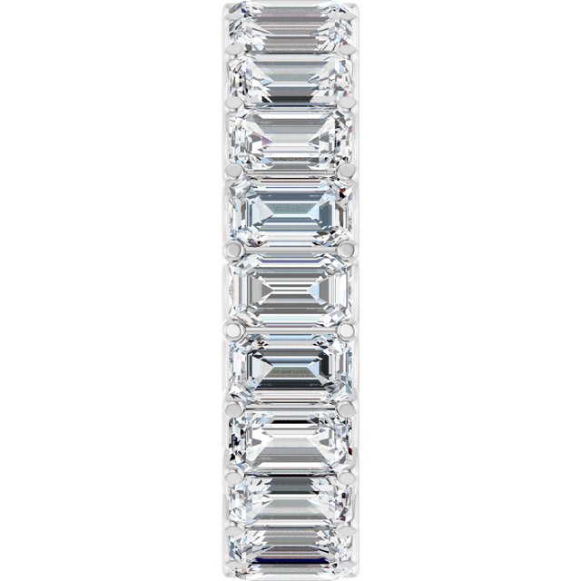 Modern 5.94 tcw Emerald Moissanite DEF/VVS Eternity Ring in 14KW | ViewE Modern 5.94 tcw Emerald Moissanite DEF/VVS Eternity Ring in 14KW | ViewE