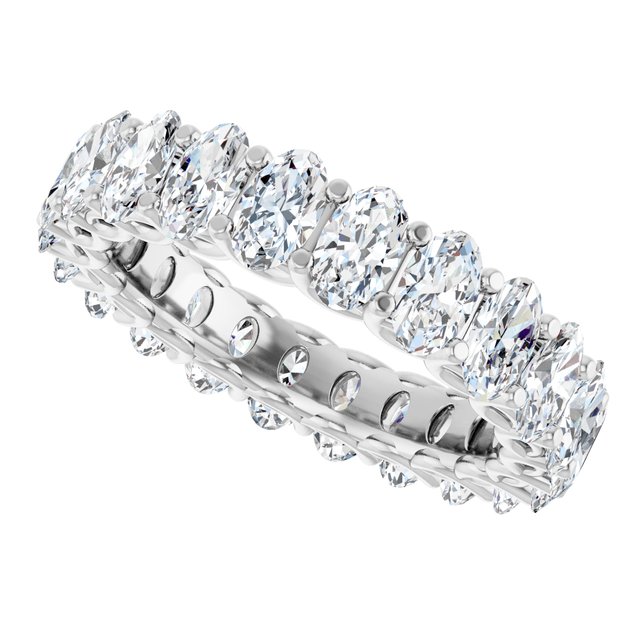 Modern 5.72 tcw Oval Lab-Grown GH/VS2+ Eternity Ring in 14KW | View5 Modern 5.72 tcw Oval Lab-Grown GH/VS2+ Eternity Ring in 14KW | View5