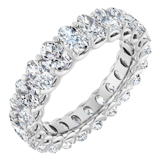 Modern 5.72 tcw Oval Lab-Grown GH/VS2+ Eternity Ring in 14KW | ViewA Modern 5.72 tcw Oval Lab-Grown GH/VS2+ Eternity Ring in 14KW | ViewA