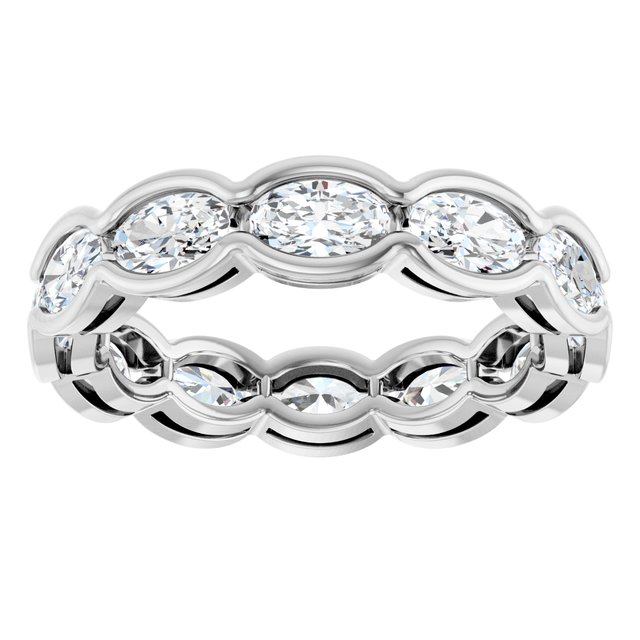 Semi-Bezel 3.12 tcw Oval Lab-Grown GH/VS2+ Eternity Ring in 14KW | ViewS Semi-Bezel 3.12 tcw Oval Lab-Grown GH/VS2+ Eternity Ring in 14KW | ViewS