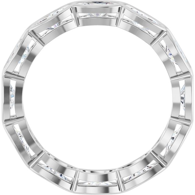 Semi-Bezel 3.12 tcw Oval Lab-Grown GH/VS2+ Eternity Ring in 14KW | ViewB_4 Semi-Bezel 3.12 tcw Oval Lab-Grown GH/VS2+ Eternity Ring in 14KW | ViewB_4