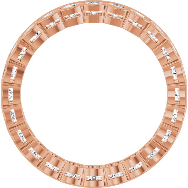 Semi-Bezel 1.44 tcw Round Moissanite DEF/VVS Eternity Ring in 14KR | ViewB_4