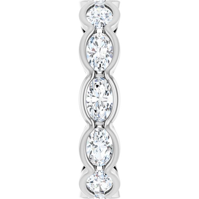 Semi-Bezel 3.12 tcw Oval Lab-Grown GH/VS2+ Eternity Ring in 14KW | ViewE Semi-Bezel 3.12 tcw Oval Lab-Grown GH/VS2+ Eternity Ring in 14KW | ViewE