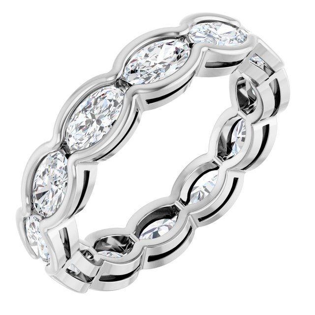 Semi-Bezel 3.12 tcw Oval Lab-Grown GH/VS2+ Eternity Ring in 14KW | ViewA Semi-Bezel 3.12 tcw Oval Lab-Grown GH/VS2+ Eternity Ring in 14KW | ViewA
