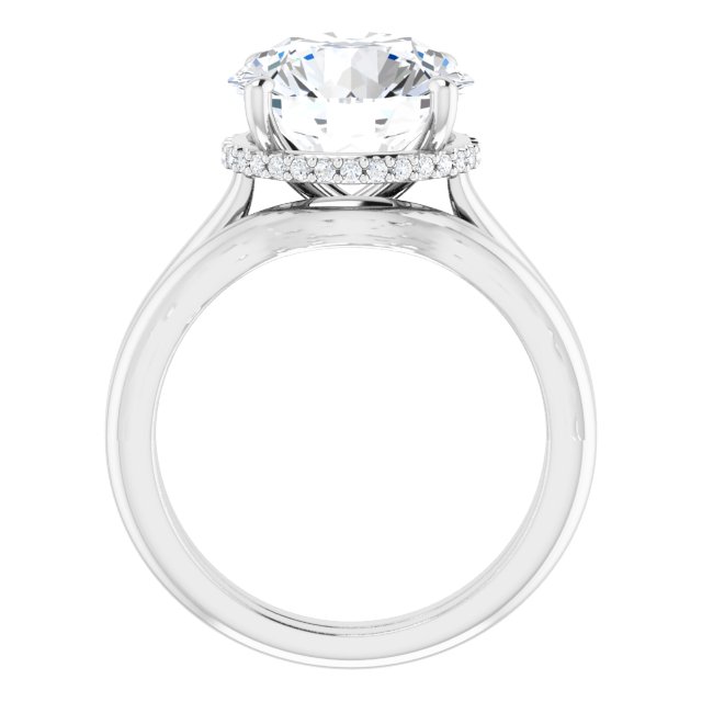 4.90 Tcw Round Moissanite DEF/VVS Classic Hidden Halo Engagement Ring in 14KW | AllComponents_ViewB_4 4.90 Tcw Round Moissanite DEF/VVS Classic Hidden Halo Engagement Ring in 14KW | AllComponents_ViewB_4