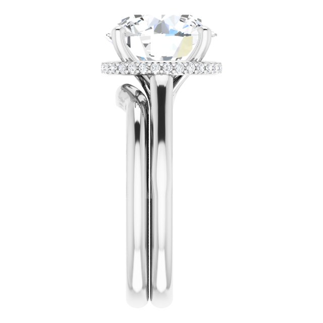 4.90 Tcw Round Moissanite DEF/VVS Classic Hidden Halo Engagement Ring in 14KW | AllComponents_ViewE 4.90 Tcw Round Moissanite DEF/VVS Classic Hidden Halo Engagement Ring in 14KW | AllComponents_ViewE