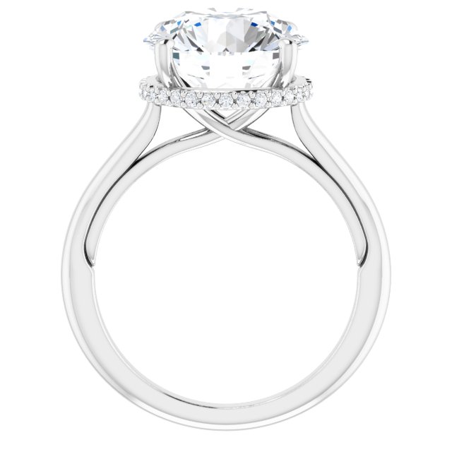 4.90 Tcw Round Moissanite DEF/VVS Classic Hidden Halo Engagement Ring in 14KW | ViewB_4 4.90 Tcw Round Moissanite DEF/VVS Classic Hidden Halo Engagement Ring in 14KW | ViewB_4