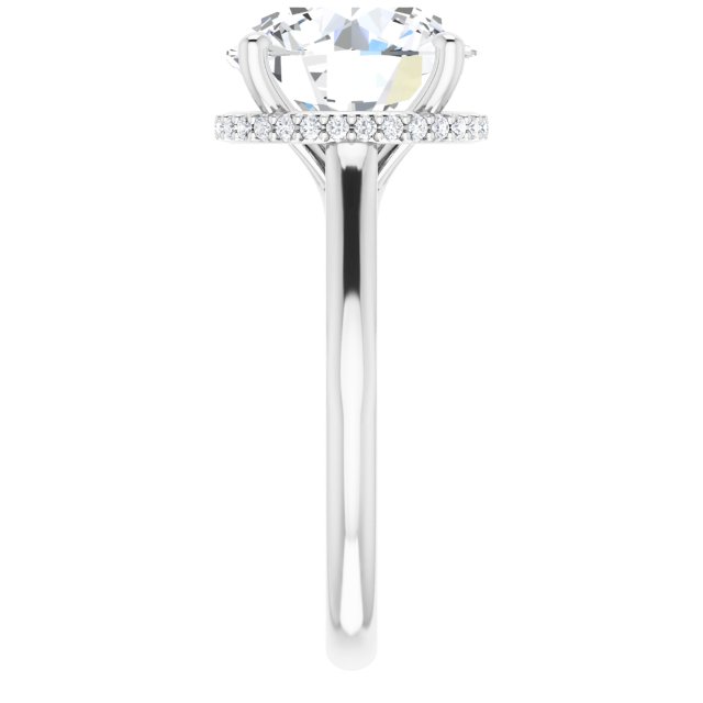 4.90 Tcw Round Moissanite DEF/VVS Classic Hidden Halo Engagement Ring in 14KW | ViewE 4.90 Tcw Round Moissanite DEF/VVS Classic Hidden Halo Engagement Ring in 14KW | ViewE