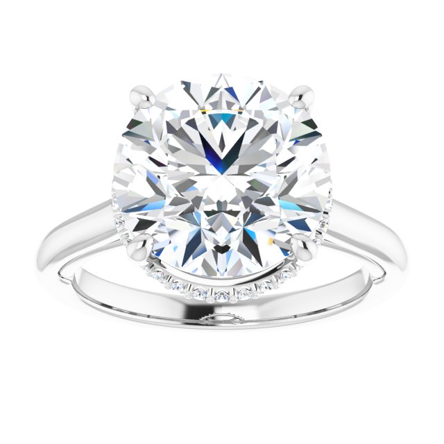 4.90 Tcw Round Moissanite DEF/VVS Classic Hidden Halo Engagement Ring in 14KW | ViewS 4.90 Tcw Round Moissanite DEF/VVS Classic Hidden Halo Engagement Ring in 14KW | ViewS
