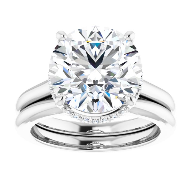 4.90 Tcw Round Moissanite DEF/VVS Classic Hidden Halo Engagement Ring in 14KW | AllComponents_ViewS 4.90 Tcw Round Moissanite DEF/VVS Classic Hidden Halo Engagement Ring in 14KW | AllComponents_ViewS