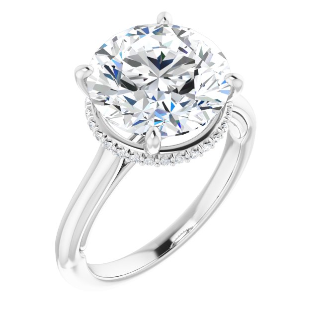 4.90 Tcw Round Moissanite DEF/VVS Classic Hidden Halo Engagement Ring in 14KW | ViewA 4.90 Tcw Round Moissanite DEF/VVS Classic Hidden Halo Engagement Ring in 14KW | ViewA