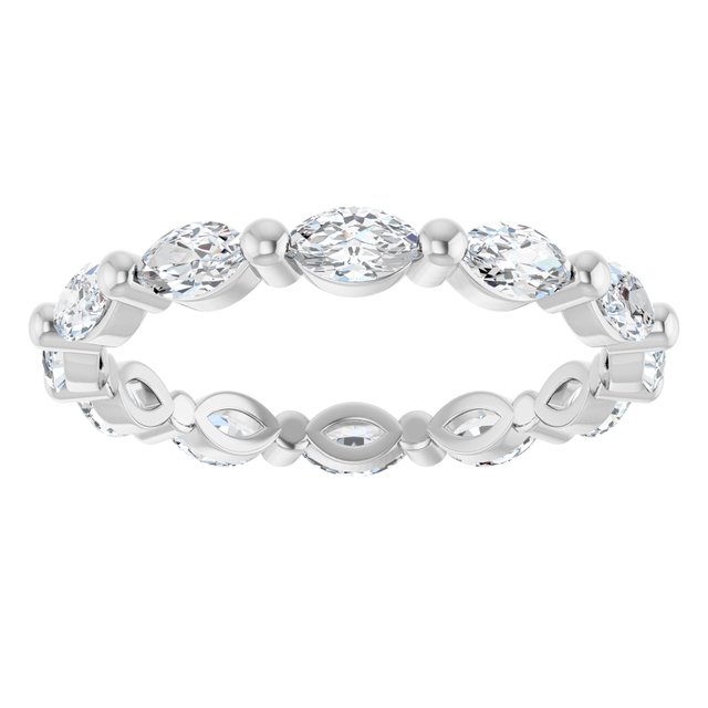 Modern 1.68 tcw Marquise Moissanite DEF/VVS Eternity Ring in 14KW | ViewS Modern 1.68 tcw Marquise Moissanite DEF/VVS Eternity Ring in 14KW | ViewS
