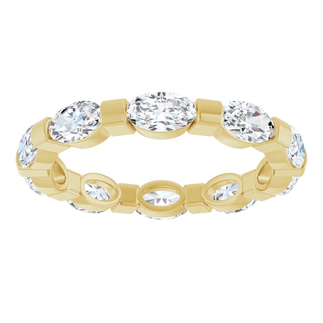 Classic 2.60 tcw Oval Moissanite DEF/VVS Eternity Ring in 14KY | ViewS Classic 2.60 tcw Oval Moissanite DEF/VVS Eternity Ring in 14KY | ViewS
