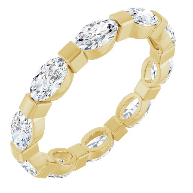 Classic 2.60 tcw Oval Moissanite DEF/VVS Eternity Ring in 14KY | ViewA Classic 2.60 tcw Oval Moissanite DEF/VVS Eternity Ring in 14KY | ViewA