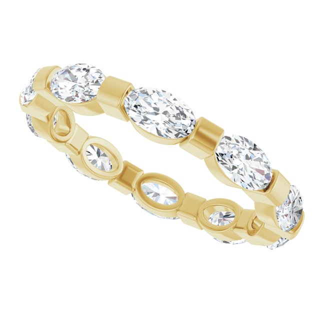 Classic 2.60 tcw Oval Moissanite DEF/VVS Eternity Ring in 14KY | View5 Classic 2.60 tcw Oval Moissanite DEF/VVS Eternity Ring in 14KY | View5