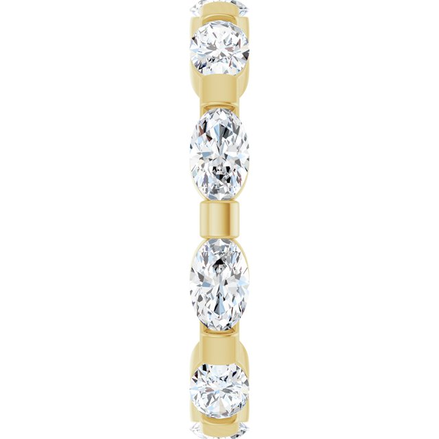 Classic 2.60 tcw Oval Moissanite DEF/VVS Eternity Ring in 14KY | ViewE Classic 2.60 tcw Oval Moissanite DEF/VVS Eternity Ring in 14KY | ViewE