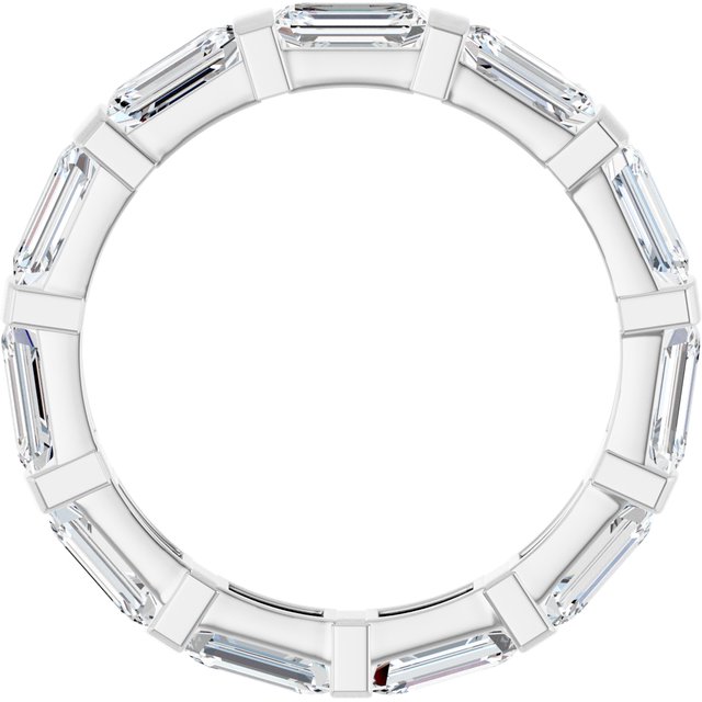 Classic 2.97 tcw Emerald Moissanite DEF/VVS Eternity Ring in 14KW | ViewB_4 Classic 2.97 tcw Emerald Moissanite DEF/VVS Eternity Ring in 14KW | ViewB_4