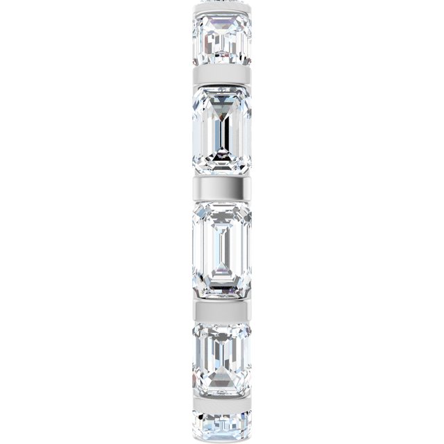 Classic 2.97 tcw Emerald Moissanite DEF/VVS Eternity Ring in 14KW | ViewE Classic 2.97 tcw Emerald Moissanite DEF/VVS Eternity Ring in 14KW | ViewE