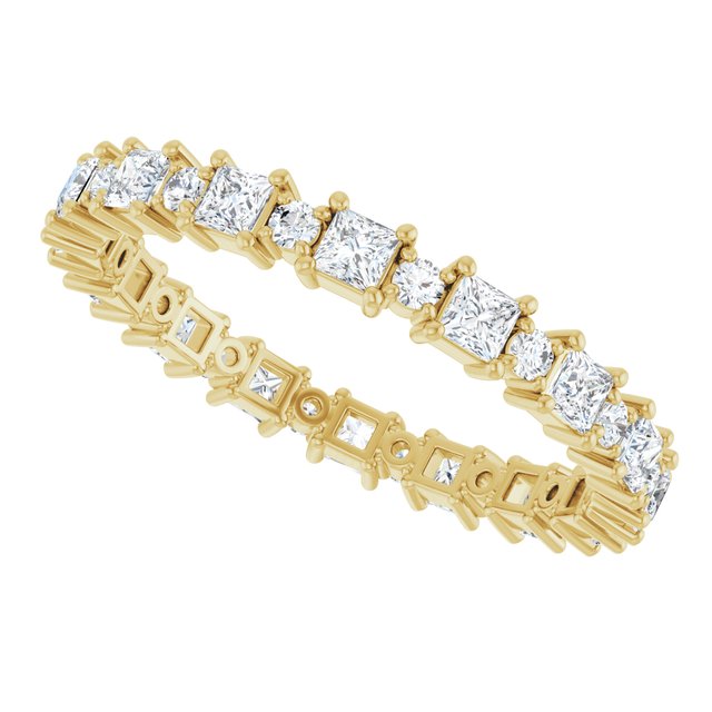 Classic 1.04 tcw Square Lab-Grown D/VVS2+ Eternity Ring in 14KY | View5 Classic 1.04 tcw Square Lab-Grown D/VVS2+ Eternity Ring in 14KY | View5