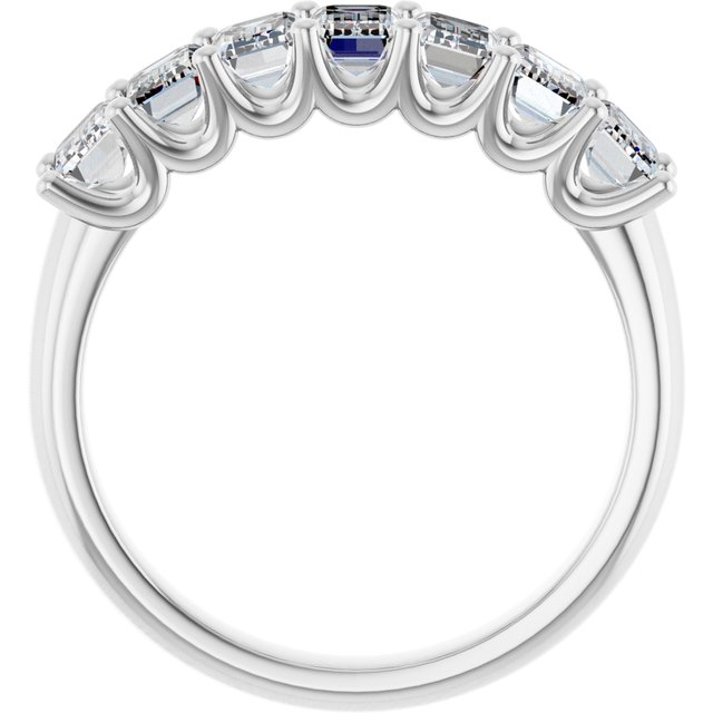 Suspended 1.89 Emerald Moissanite DEF/VVS Anniversary Ring in 14KW | ViewB_4 Suspended 1.89 Emerald Moissanite DEF/VVS Anniversary Ring in 14KW | ViewB_4