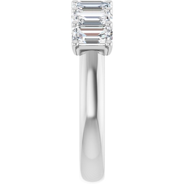 Suspended 1.89 Emerald Moissanite DEF/VVS Anniversary Ring in 14KW | ViewE Suspended 1.89 Emerald Moissanite DEF/VVS Anniversary Ring in 14KW | ViewE