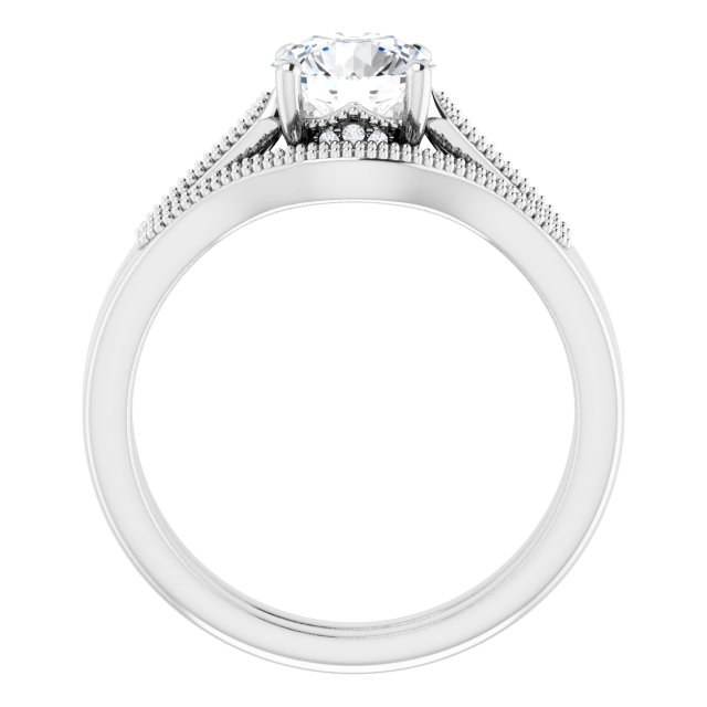 1.07 Tcw Round Diamond GH/VS2+ Cathedral Hidden Halo Engagement Ring in 14KW | AllComponents_ViewB_4 1.07 Tcw Round Diamond GH/VS2+ Cathedral Hidden Halo Engagement Ring in 14KW | AllComponents_ViewB_4