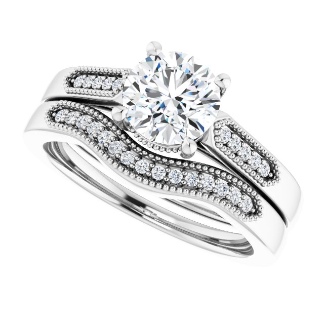 1.07 Tcw Round Diamond GH/VS2+ Cathedral Hidden Halo Engagement Ring in 14KW | AllComponents_View5 1.07 Tcw Round Diamond GH/VS2+ Cathedral Hidden Halo Engagement Ring in 14KW | AllComponents_View5