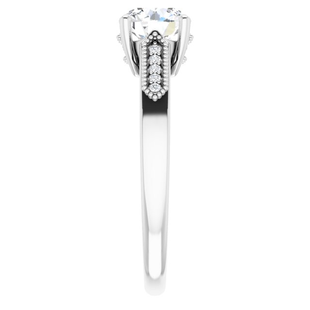 1.07 Tcw Round Diamond GH/VS2+ Cathedral Hidden Halo Engagement Ring in 14KW | ViewE 1.07 Tcw Round Diamond GH/VS2+ Cathedral Hidden Halo Engagement Ring in 14KW | ViewE