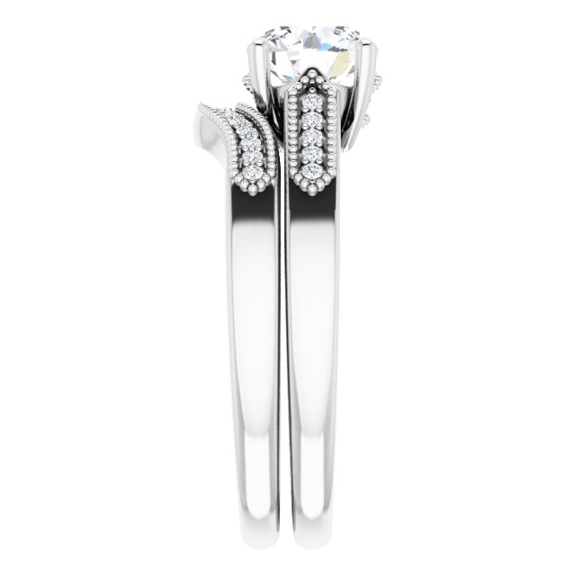 1.07 Tcw Round Diamond GH/VS2+ Cathedral Hidden Halo Engagement Ring in 14KW | AllComponents_ViewE 1.07 Tcw Round Diamond GH/VS2+ Cathedral Hidden Halo Engagement Ring in 14KW | AllComponents_ViewE