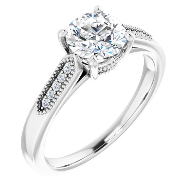 1.07 Tcw Round Diamond GH/VS2+ Cathedral Hidden Halo Engagement Ring in 14KW | ViewA 1.07 Tcw Round Diamond GH/VS2+ Cathedral Hidden Halo Engagement Ring in 14KW | ViewA
