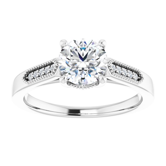 1.07 Tcw Round Diamond GH/VS2+ Cathedral Hidden Halo Engagement Ring in 14KW | ViewS 1.07 Tcw Round Diamond GH/VS2+ Cathedral Hidden Halo Engagement Ring in 14KW | ViewS