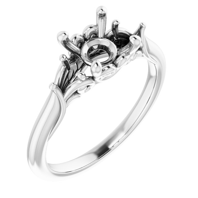 1.44 tcw Round Lab-Grown GH/VS2+ Sculptural Three Stone Engagement Ring in PLAT | ViewA 1.44 tcw Round Lab-Grown GH/VS2+ Sculptural Three Stone Engagement Ring in PLAT | ViewA