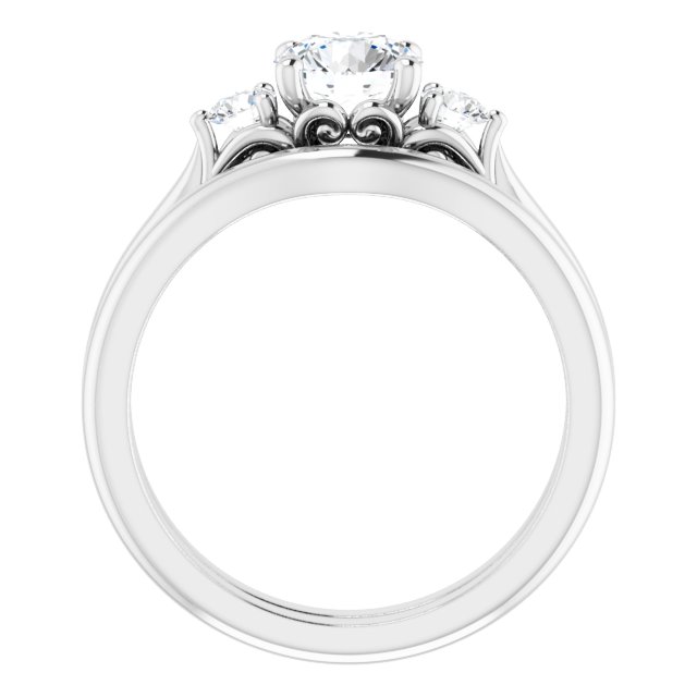 1.00 tcw Round Diamond GH/VS2+ Sculptural Three Stone Engagement Ring in 14KW | AllComponents_ViewB_4 1.00 tcw Round Diamond GH/VS2+ Sculptural Three Stone Engagement Ring in 14KW | AllComponents_ViewB_4