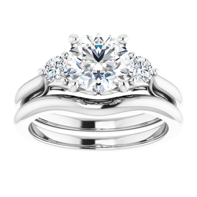 1.44 tcw Round Lab-Grown GH/VS2+ Sculptural Three Stone Engagement Ring in PLAT | AllComponents_ViewS 1.44 tcw Round Lab-Grown GH/VS2+ Sculptural Three Stone Engagement Ring in PLAT | AllComponents_ViewS